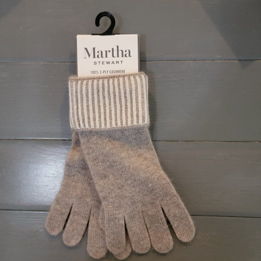 NWT Martha STEWART 100% 2 -PLY CASHMERE WOMEN'S WINTER GLOVES OS